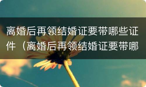 离婚后再领结婚证要带哪些证件（离婚后再领结婚证要带哪些证件和材料）