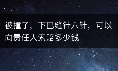 被撞了，下巴缝针六针，可以向责任人索赔多少钱