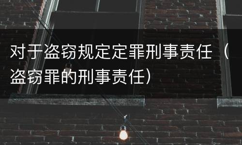 对于盗窃规定定罪刑事责任（盗窃罪的刑事责任）