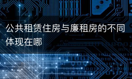 公共租赁住房与廉租房的不同体现在哪