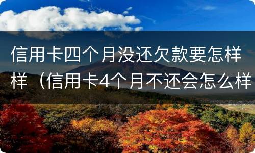 信用卡四个月没还欠款要怎样样（信用卡4个月不还会怎么样）