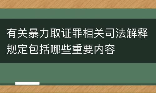 有关暴力取证罪相关司法解释规定包括哪些重要内容