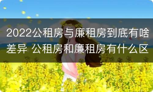 2022公租房与廉租房到底有啥差异 公租房和廉租房有什么区别,哪个更好点