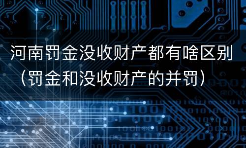 河南罚金没收财产都有啥区别（罚金和没收财产的并罚）