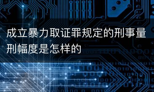 成立暴力取证罪规定的刑事量刑幅度是怎样的