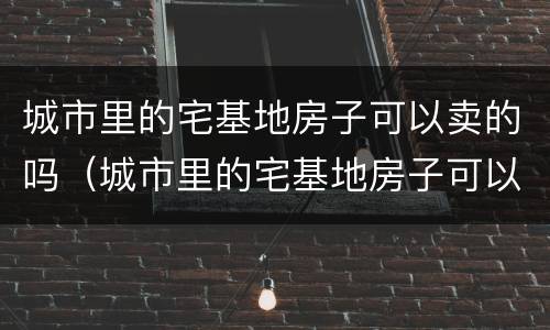 城市里的宅基地房子可以卖的吗（城市里的宅基地房子可以卖的吗）
