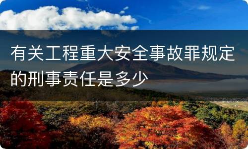 有关工程重大安全事故罪规定的刑事责任是多少