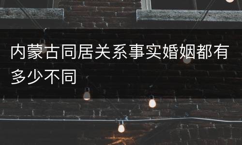 内蒙古同居关系事实婚姻都有多少不同