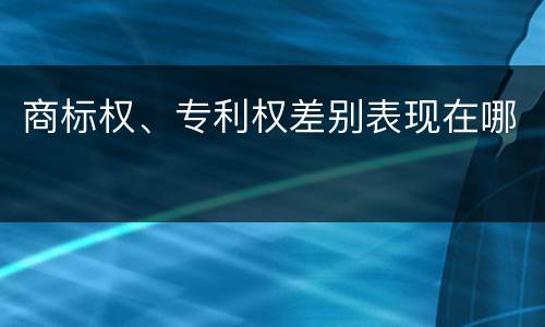 商标权、专利权差别表现在哪