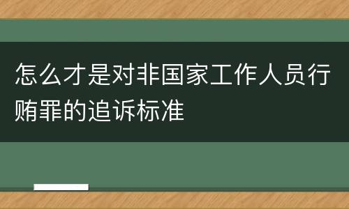 怎么才是对非国家工作人员行贿罪的追诉标准
