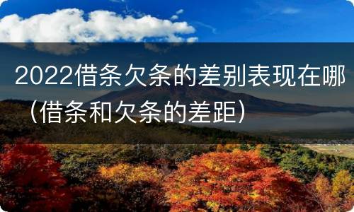 2022借条欠条的差别表现在哪（借条和欠条的差距）