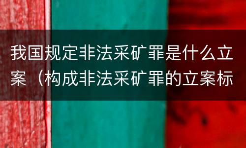 我国规定非法采矿罪是什么立案（构成非法采矿罪的立案标准）