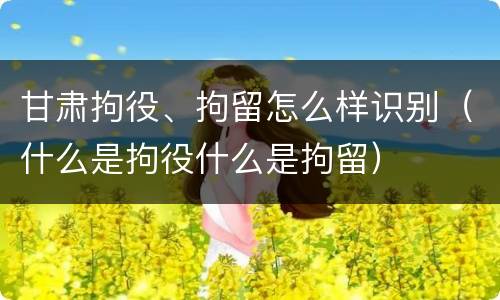 甘肃拘役、拘留怎么样识别（什么是拘役什么是拘留）