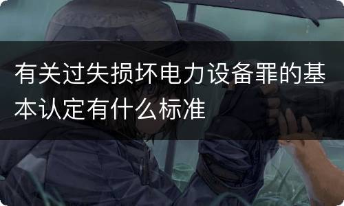 有关过失损坏电力设备罪的基本认定有什么标准