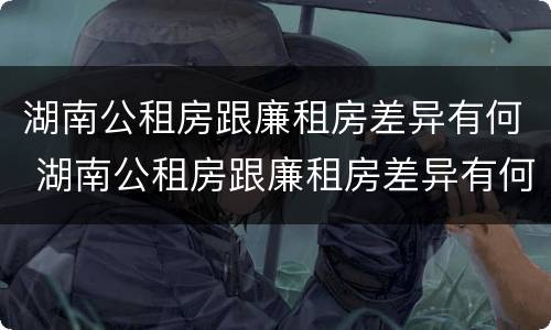 湖南公租房跟廉租房差异有何 湖南公租房跟廉租房差异有何区别