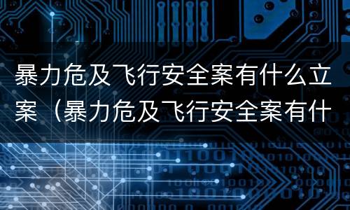 暴力危及飞行安全案有什么立案（暴力危及飞行安全案有什么立案标准）