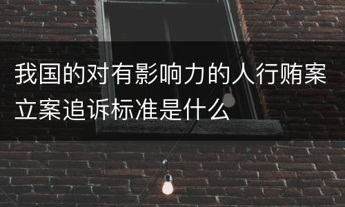 我国的对有影响力的人行贿案立案追诉标准是什么
