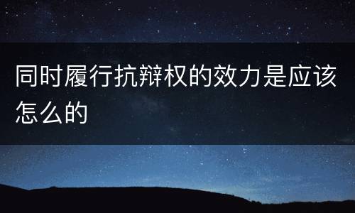 同时履行抗辩权的效力是应该怎么的