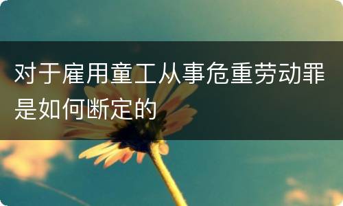 对于雇用童工从事危重劳动罪是如何断定的