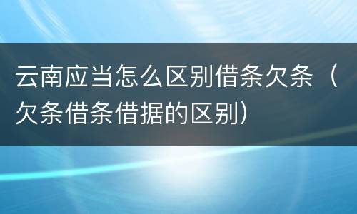 云南应当怎么区别借条欠条（欠条借条借据的区别）