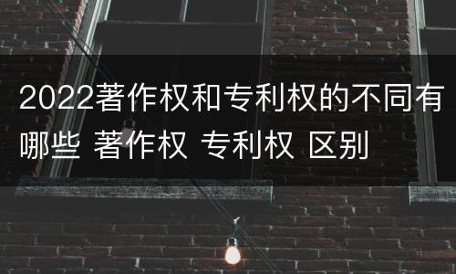 2022著作权和专利权的不同有哪些 著作权 专利权 区别