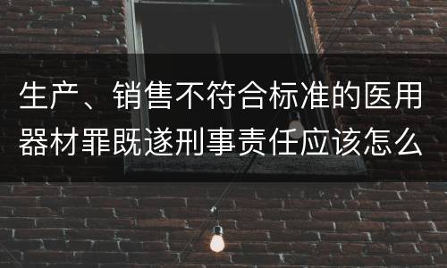 生产、销售不符合标准的医用器材罪既遂刑事责任应该怎么承担