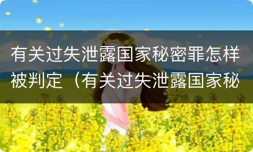 有关过失泄露国家秘密罪怎样被判定（有关过失泄露国家秘密罪怎样被判定的）