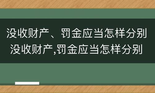 没收财产、罚金应当怎样分别 没收财产,罚金应当怎样分别缴纳