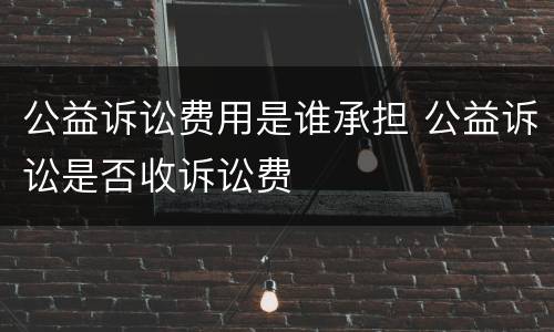 公益诉讼费用是谁承担 公益诉讼是否收诉讼费