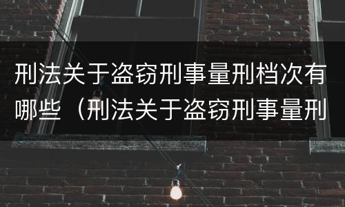 刑法关于盗窃刑事量刑档次有哪些（刑法关于盗窃刑事量刑档次有哪些规定）