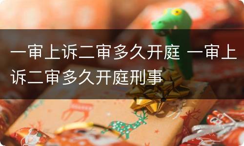 一审上诉二审多久开庭 一审上诉二审多久开庭刑事