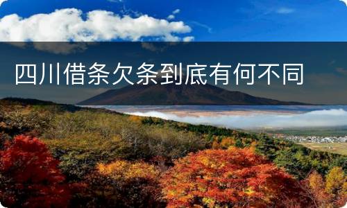 四川借条欠条到底有何不同