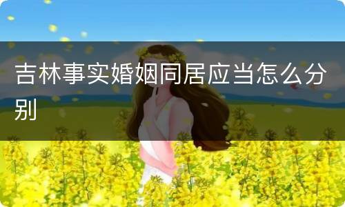 吉林事实婚姻同居应当怎么分别