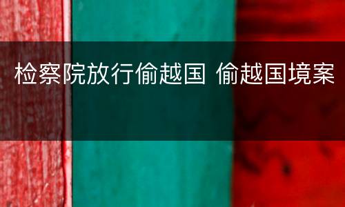 检察院放行偷越国 偷越国境案