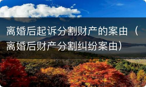 离婚后起诉分割财产的案由（离婚后财产分割纠纷案由）