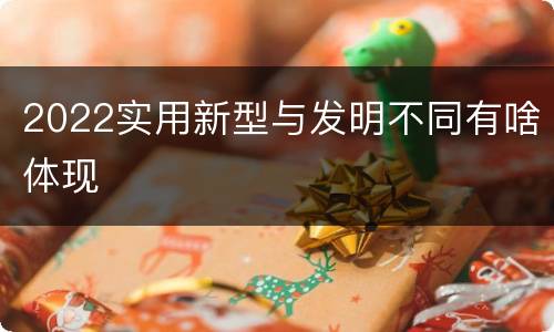 2022实用新型与发明不同有啥体现