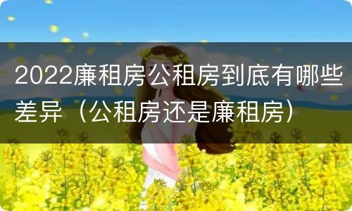 2022廉租房公租房到底有哪些差异（公租房还是廉租房）