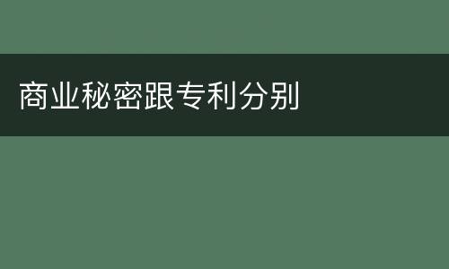 商业秘密跟专利分别