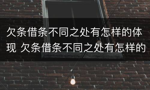 欠条借条不同之处有怎样的体现 欠条借条不同之处有怎样的体现呢