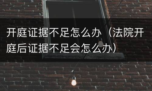 开庭证据不足怎么办（法院开庭后证据不足会怎么办）