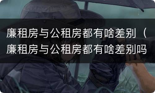 廉租房与公租房都有啥差别（廉租房与公租房都有啥差别吗）