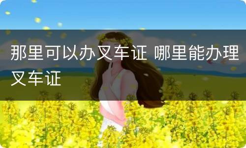 那里可以办叉车证 哪里能办理叉车证