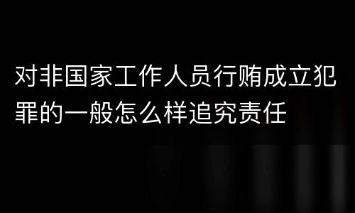 对非国家工作人员行贿成立犯罪的一般怎么样追究责任
