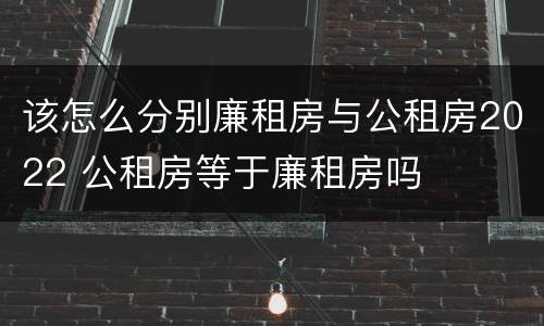 该怎么分别廉租房与公租房2022 公租房等于廉租房吗