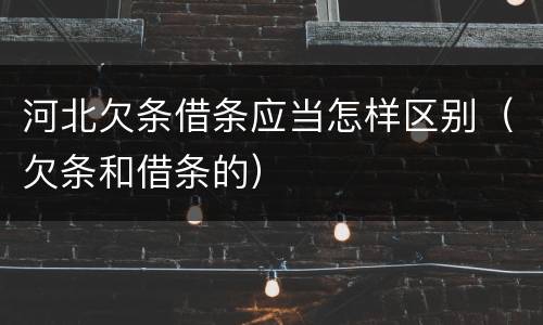 河北欠条借条应当怎样区别（欠条和借条的）