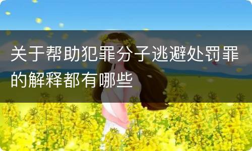 关于帮助犯罪分子逃避处罚罪的解释都有哪些