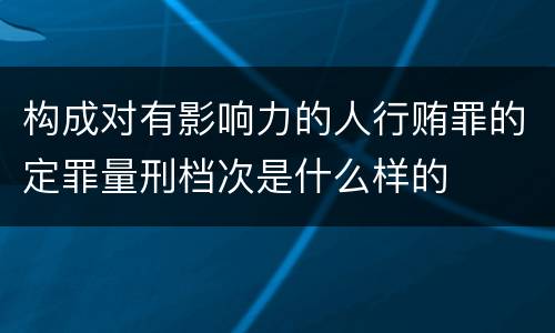 构成对有影响力的人行贿罪的定罪量刑档次是什么样的