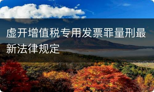 虚开增值税专用发票罪量刑最新法律规定