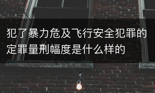 犯了暴力危及飞行安全犯罪的定罪量刑幅度是什么样的