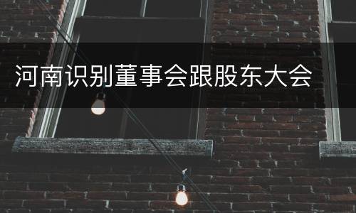 河南识别董事会跟股东大会